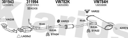 Klarius 931404U - Sistem de esapament aaoparts.ro