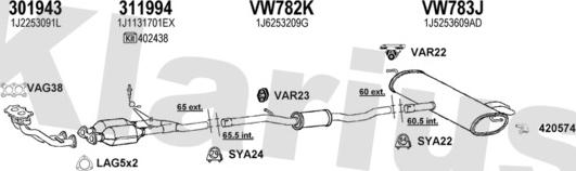 Klarius 931403U - Sistem de esapament aaoparts.ro