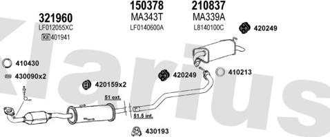 Klarius 570231E - Sistem de esapament aaoparts.ro