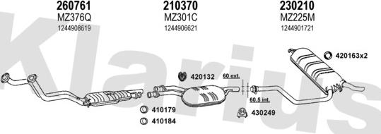 Klarius 600324E - Sistem de esapament aaoparts.ro