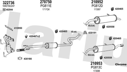 Klarius 631098E - Sistem de esapament aaoparts.ro