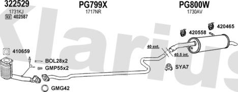 Klarius 631134U - Sistem de esapament aaoparts.ro