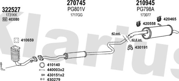 Klarius 631136E - Sistem de esapament aaoparts.ro