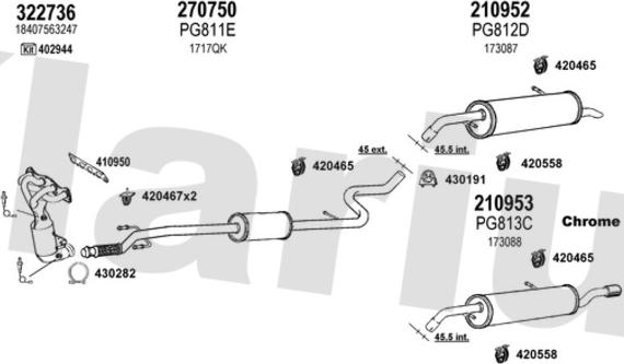 Klarius 631250E - Sistem de esapament aaoparts.ro
