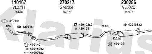 Klarius 390855E - Sistem de esapament aaoparts.ro