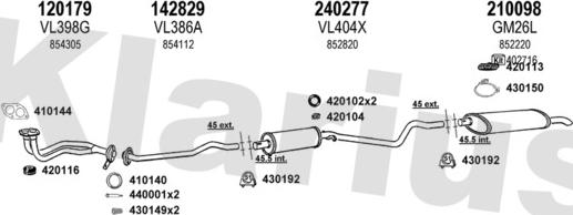Klarius 390252E - Sistem de esapament aaoparts.ro