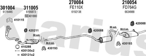 Klarius 360872E - Sistem de esapament aaoparts.ro