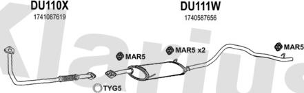 Klarius 300108U - Sistem de esapament aaoparts.ro