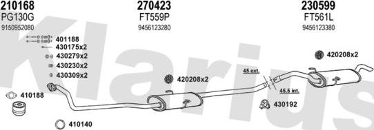 Klarius 330452E - Sistem de esapament aaoparts.ro