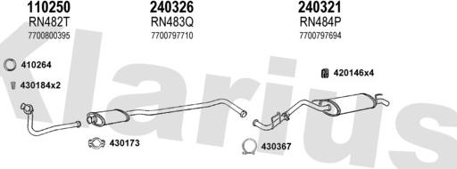 Klarius 720200E - Sistem de esapament aaoparts.ro
