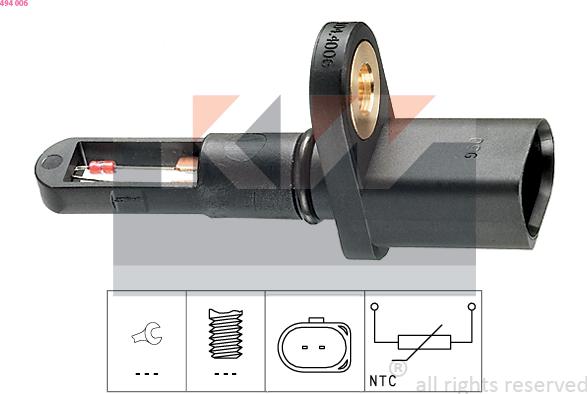 KW 494 006 - Senzor,temperatura aer admisie aaoparts.ro