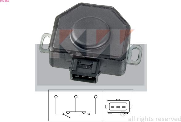 KW 495 084 - Senzor, pozitie clapeta acceleratie aaoparts.ro