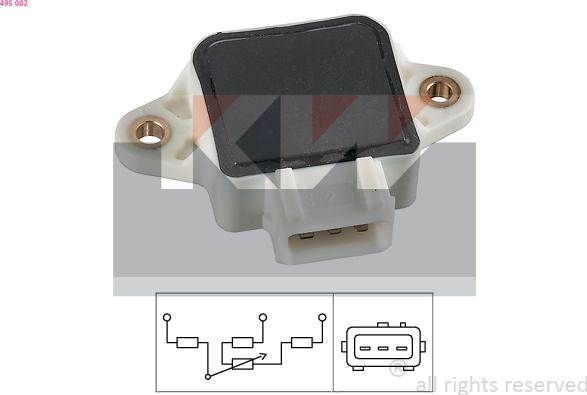 KW 495 082 - Senzor, pozitie clapeta acceleratie aaoparts.ro