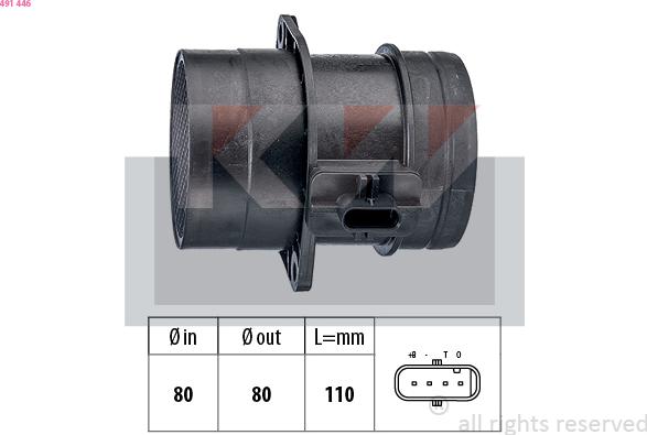 KW 491 446 - Senzor debit aer aaoparts.ro