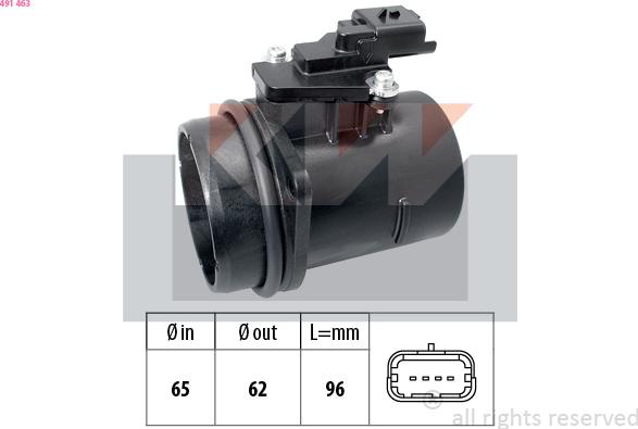 KW 491 463 - Senzor debit aer aaoparts.ro