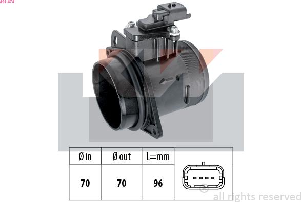 KW 491 474 - Senzor debit aer aaoparts.ro