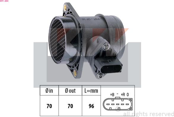 KW 491 284 - Senzor debit aer aaoparts.ro
