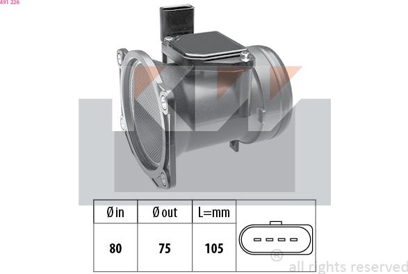 KW 491 226 - Senzor debit aer aaoparts.ro