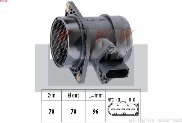 KW 491 221 - Senzor debit aer aaoparts.ro
