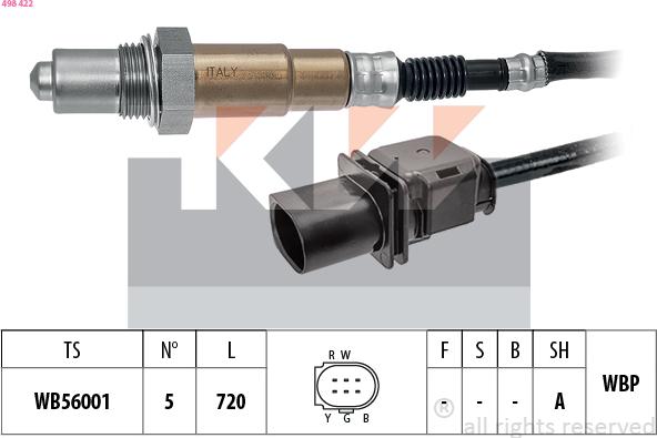 KW 498 422 - Sonda Lambda aaoparts.ro