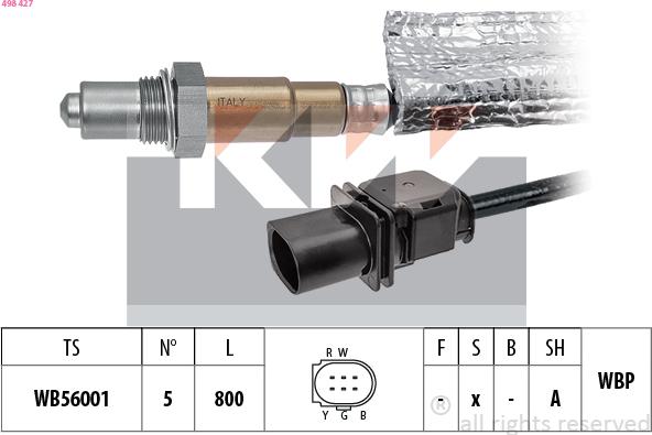 KW 498 427 - Sonda Lambda aaoparts.ro