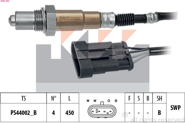 KW 498 242 - Sonda Lambda aaoparts.ro
