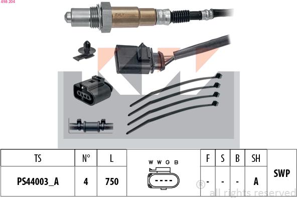 KW 498 204 - Sonda Lambda aaoparts.ro