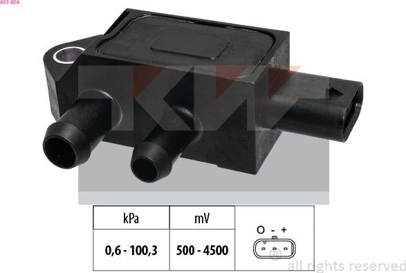 KW 493 404 - Senzor, presiune gaze evacuare aaoparts.ro