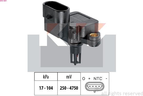 KW 493 081 - Senzor presiune aer aaoparts.ro