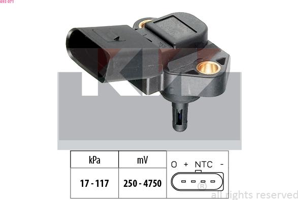KW 493 071 - Senzor presiune aer aaoparts.ro