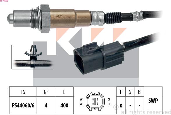 KW 497 657 - Sonda Lambda aaoparts.ro