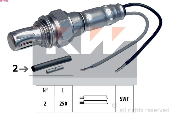 KW 497 002 - Sonda Lambda aaoparts.ro