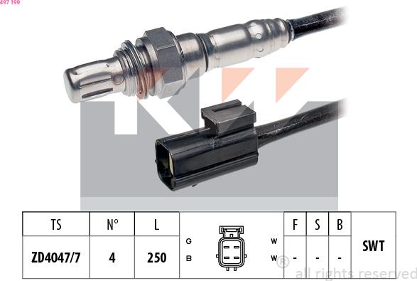 KW 497 199 - Sonda Lambda aaoparts.ro