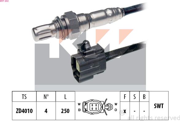 KW 497 232 - Sonda Lambda aaoparts.ro