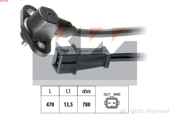 KW 453 003 - Senzor impulsuri, arbore cotit aaoparts.ro