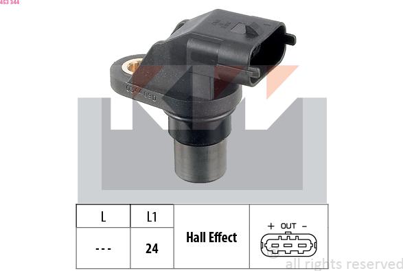 KW 453 344 - Senzor,pozitie ax cu came aaoparts.ro