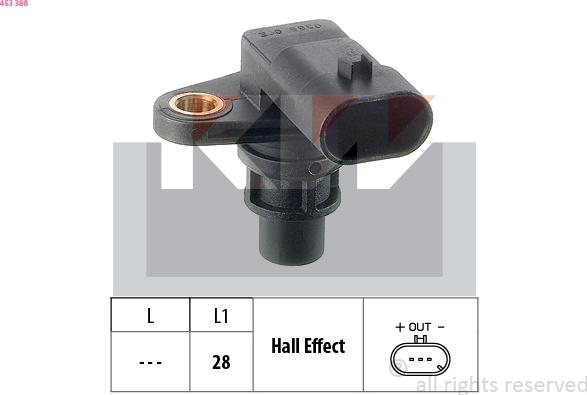 KW 453 388 - Senzor,pozitie ax cu came aaoparts.ro