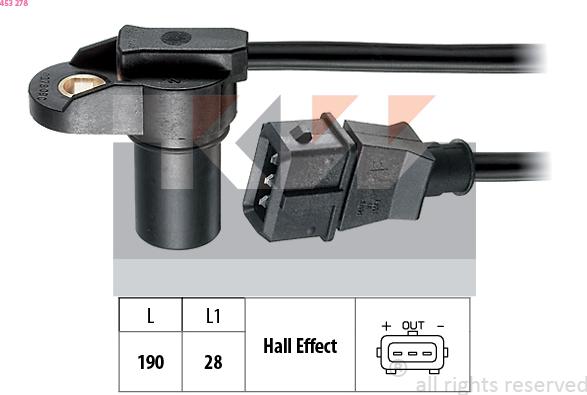 KW 453 278 - Senzor,pozitie ax cu came aaoparts.ro
