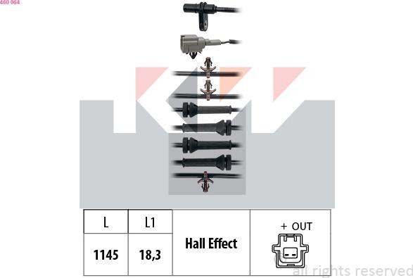 KW 460 064 - Senzor,turatie roata aaoparts.ro