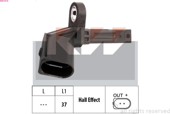 KW 460 014 - Senzor,turatie roata aaoparts.ro