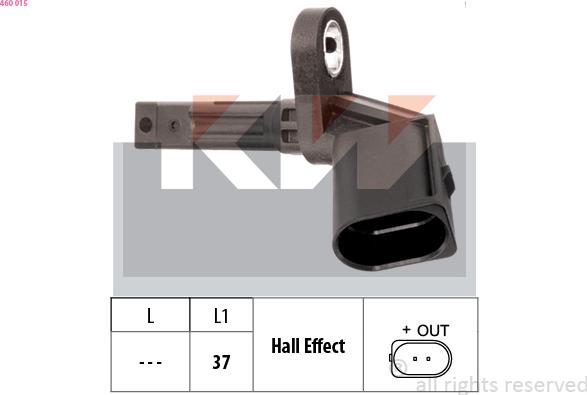 KW 460 015 - Senzor,turatie roata aaoparts.ro