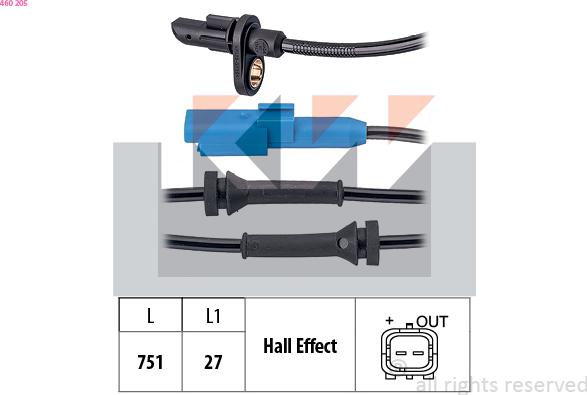 KW 460 205 - Senzor,turatie roata aaoparts.ro