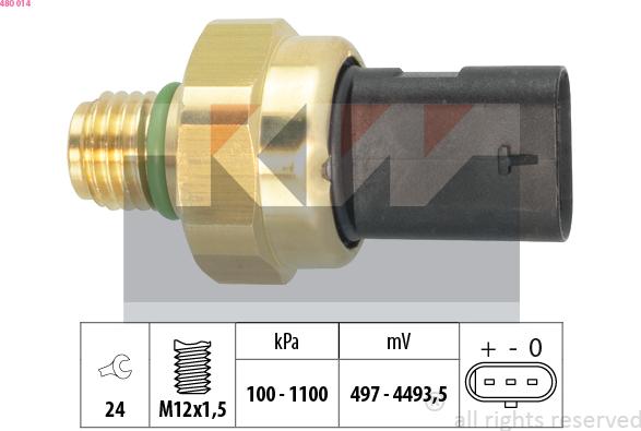 KW 480 014 - Senzor,presiune ulei aaoparts.ro