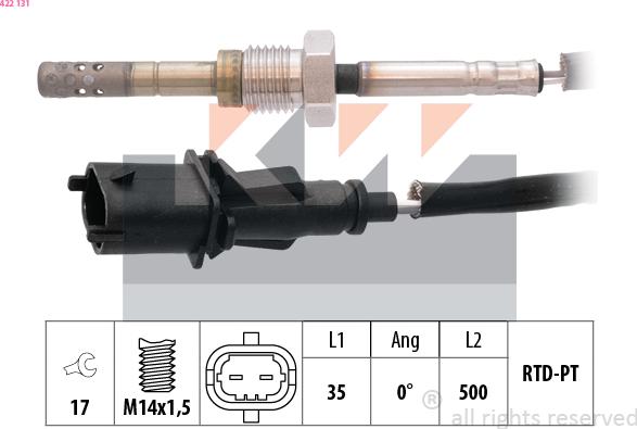 KW 422 131 - Senzor, temperatura gaze evacuare aaoparts.ro