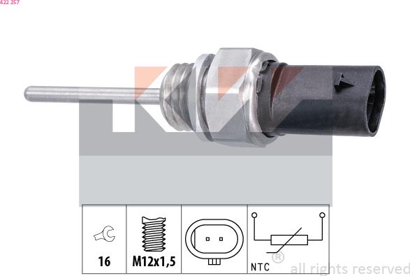 KW 422 257 - Senzor, temperatura gaze evacuare aaoparts.ro
