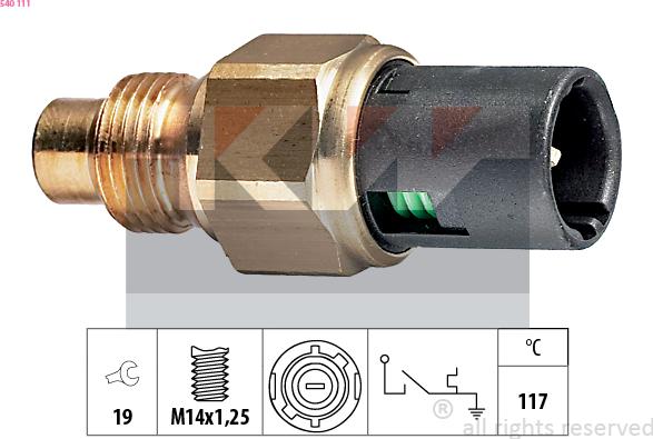 KW 540 111 - Senzor,temperatura lichid de racire aaoparts.ro