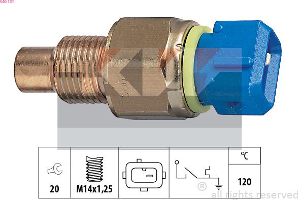 KW 540 131 - Senzor,temperatura lichid de racire aaoparts.ro