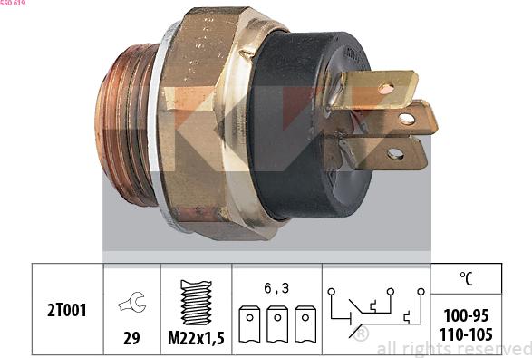 KW 550 619 - Comutator temperatura, ventilator radiator aaoparts.ro