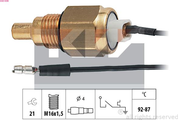 KW 550 039 - Comutator temperatura, ventilator radiator aaoparts.ro