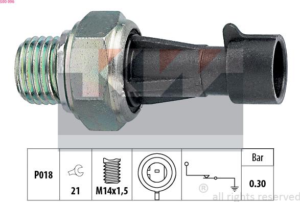 KW 500 096 - Senzor,presiune ulei aaoparts.ro